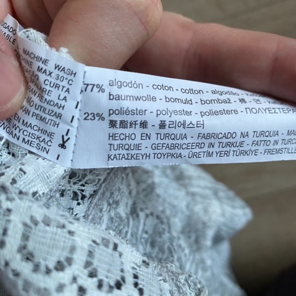 Zara long sleeve crop top silver grey ruffle large as seen on Brec Bessinger - Picture 11 of 14